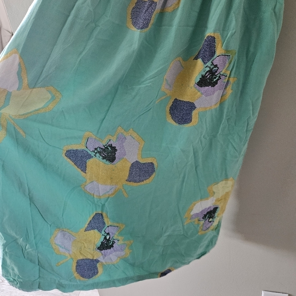 Corey Lynn Calter Aqua Floral Print Midi Dress - Picture 5 of 10